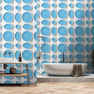 Sky Blue Clocks Collage Tapete