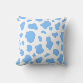 Sky Blue Cow Print Decorative Pillow Kissen