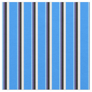 Sky Blue, Dark Slate Blue, Black, White & Blue Stoff