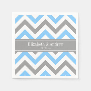 Sky Blue Dk Gray Welch LG Zickzack Graue Bezeichnu Serviette