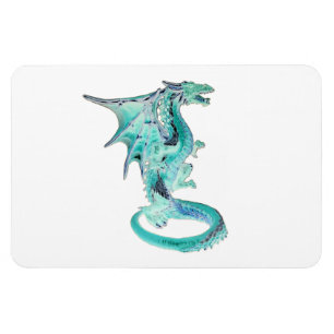 Sky Blue Dragon Horizontal Flexible Foto Magnet