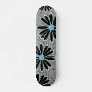 Sky Blue Floral Dotal Stamm Daisy Tattoo Muster Skateboard