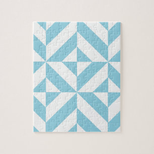Sky Blue Geometric Deko Cube Pattern