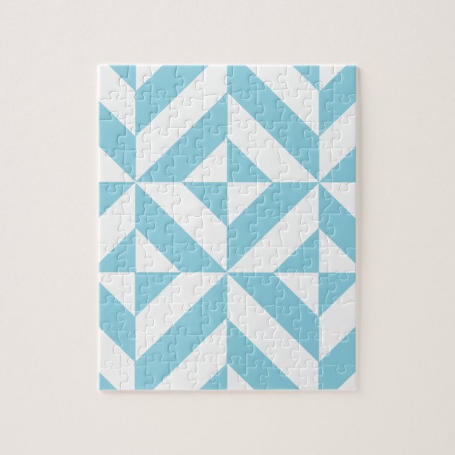 Sky Blue Geometric Deko Cube Pattern (Vertikal)