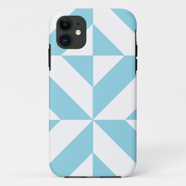 Sky Blue Geometric Deko Cube Pattern Case-Mate iPhone Hülle (Rückseite)