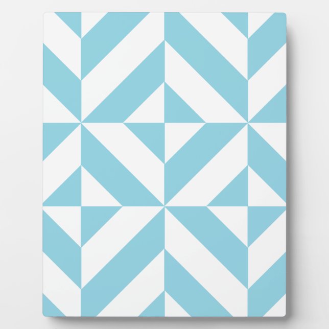 Sky Blue Geometric Deko Cube Pattern Fotoplatte (Vorderseite)