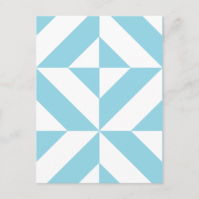 Sky Blue Geometric Deko Cube Pattern Postkarte (Vorderseite)