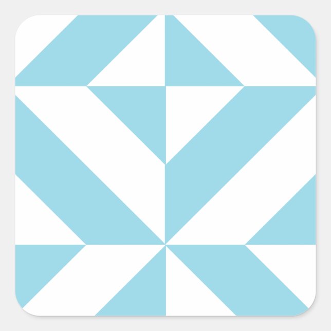 Sky Blue Geometric Deko Cube Pattern Quadratischer Aufkleber (Vorderseite)