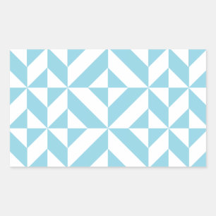 Sky Blue Geometric Deko Cube Pattern Rechteckiger Aufkleber