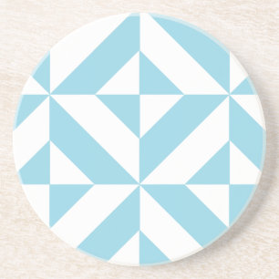 Sky Blue Geometric Deko Cube Pattern Sandstein Untersetzer