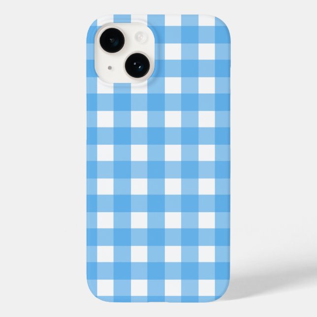 Sky Blue Gingham Case-Mate iPhone 14 Hülle (Rückseite)