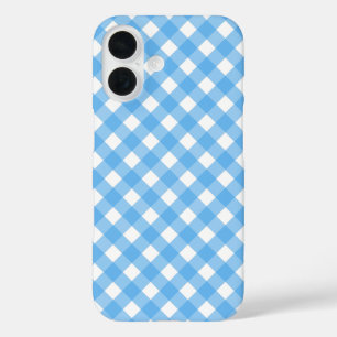 Sky Blue Gingham iPhone 16 Hülle