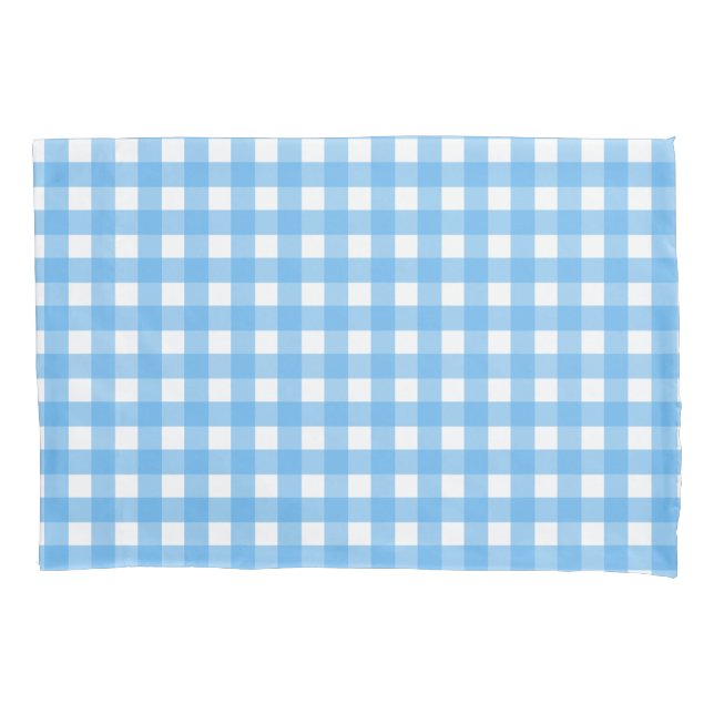 Sky Blue Gingham Kissenbezug (Vorderseite)