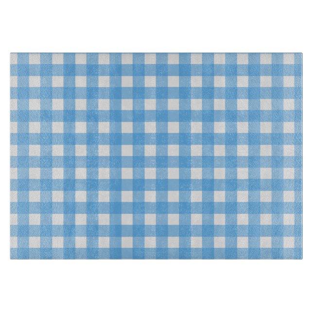 Sky Blue Gingham Schneidebrett (Vorderseite)