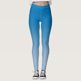 Sky Blue Gradient mit elegantem Monogramm Leggings