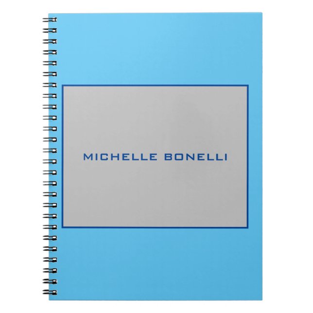 Sky Blue Gray Minimalistisch Schlicht Legible Mode Notizblock (Vorderseite)