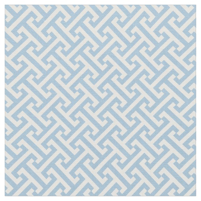 Sky Blue Greek Key Pattern Stoff (Nahaufnahme)