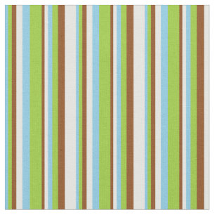 Sky Blue, Green, Brown und Minze Cream farbig Stoff
