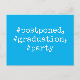 Sky Blue Hashtag Zurückgestellt Graduierungspartei Postkarte