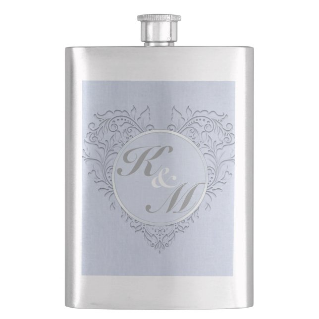 Sky Blue HeartyChic Flachmann (Vorderseite)