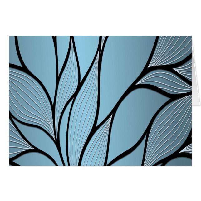 Sky Blue Hues Creative Leave Motif Blamer (Devant horizontal)