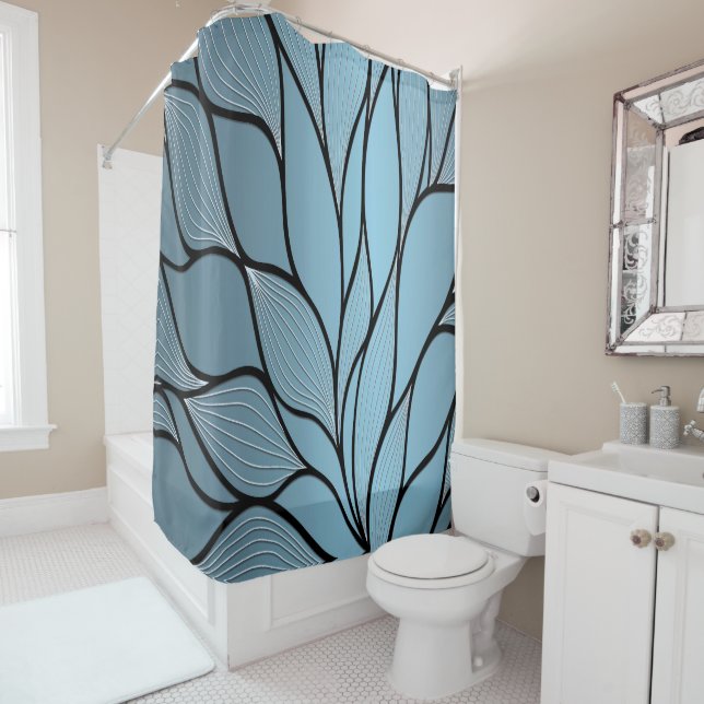 Sky Blue Hues Creative Verlass Pattern Duschvorhang (Beispiel)