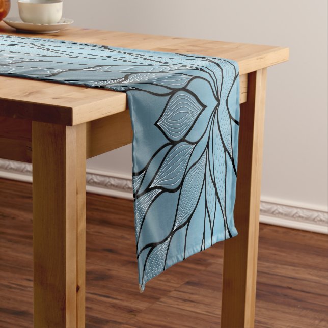 Sky Blue Hues Creative Verlass Pattern Großer Tischläufer (Beispiel)