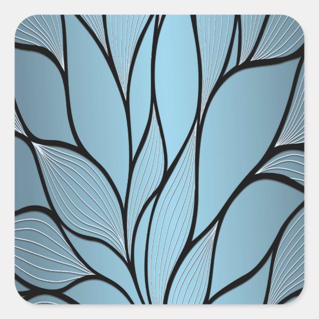 Sky Blue Hues Creative Verlass Pattern Quadratischer Aufkleber (Vorderseite)