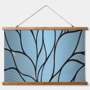 Sky Blue Hues Creative Verlass Pattern Wandteppich Mit Holzrahmen