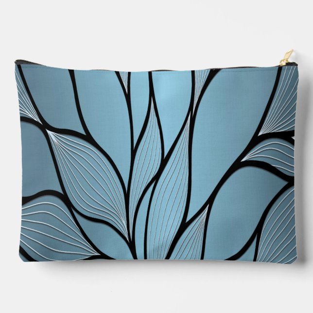 Sky Blue Hues Creative Verlass Pattern Zubehörtasche (Rückseite)