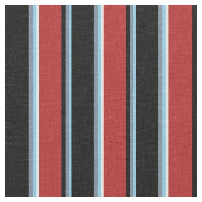 Sky Blue, Light Slate Grey, Black, Red, Mint Cream Stoff (Nahaufnahme)