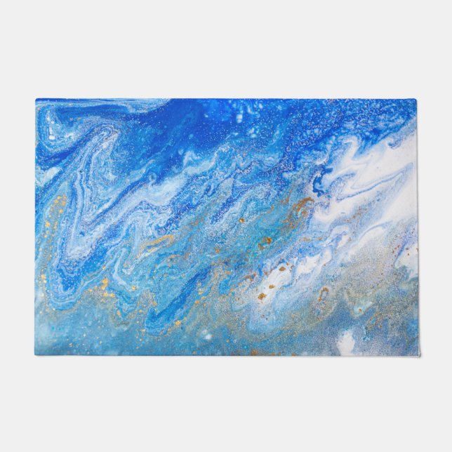 Sky Blue Marble Fußmatte (Vorderseite)