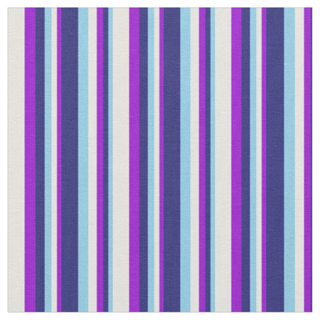 Sky Blue, Midnight Blue, Dark Violet und Beige Stoff (Nahaufnahme)