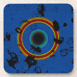 Sky Blue Multicolored Circle Pattern Untersetzer
