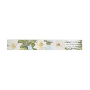 Sky Blue n White Vintag Botanic Floral Peony