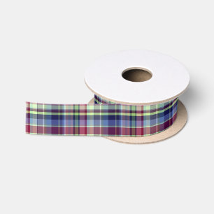 Sky Blue Navy Burgundy Pistach Preppy Madras Karie Satinband