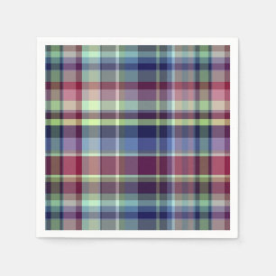 Sky Blue Navy Burgundy Pistach Preppy Madras Karie Serviette