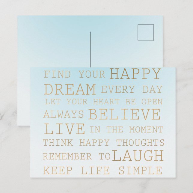 Sky Blue Ombre Postkarte (Vorne/Hinten)