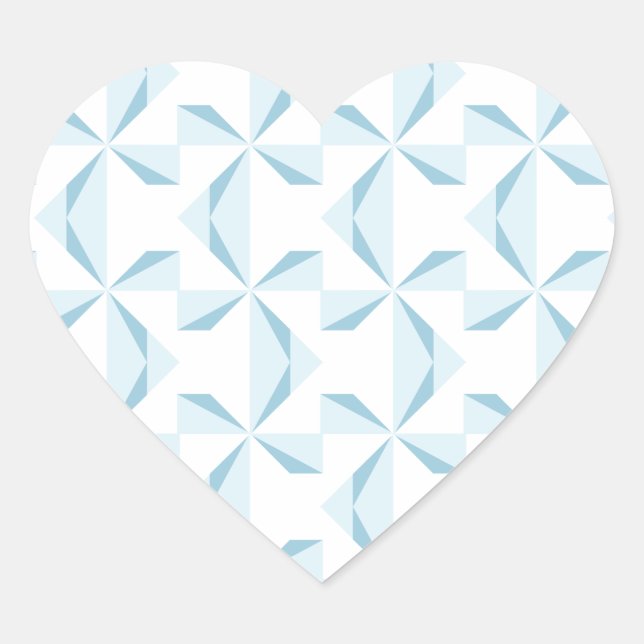 Sky Blue Pinwheels Herz-Aufkleber (Vorderseite)