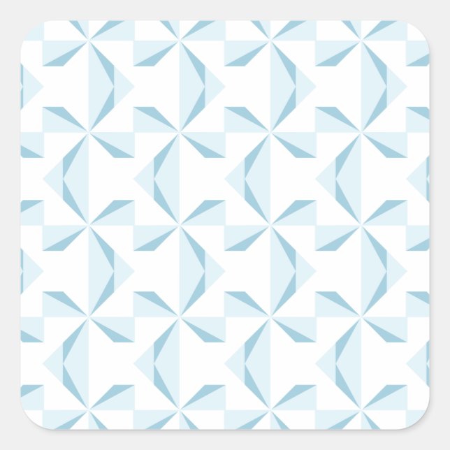 Sky Blue Pinwheels Quadratischer Aufkleber (Vorderseite)