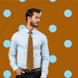 Sky Blue Polka Dots auf brauner Krawatte