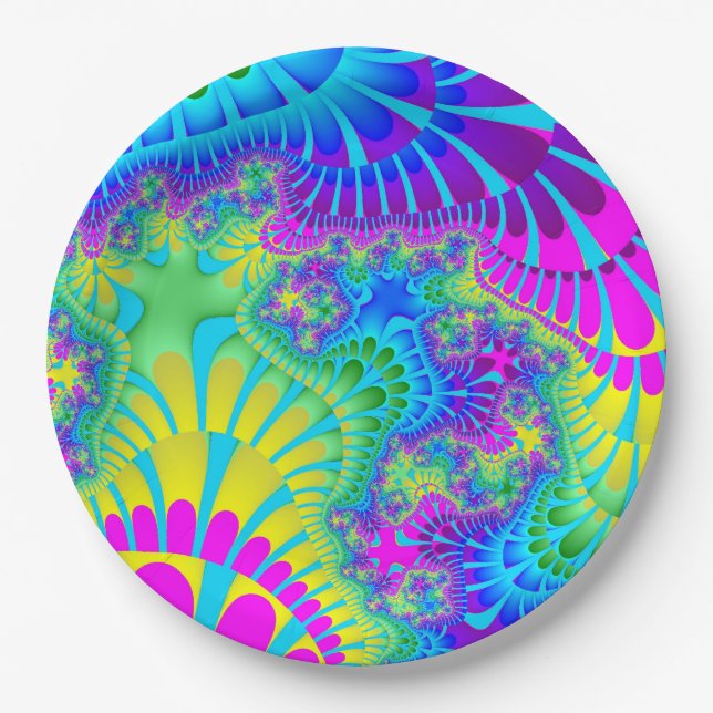 Sky Blue Rainbow Melt Pappteller (Vorderseite)