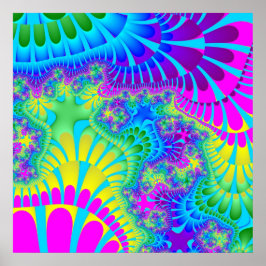 Sky Blue Rainbow Melt Poster