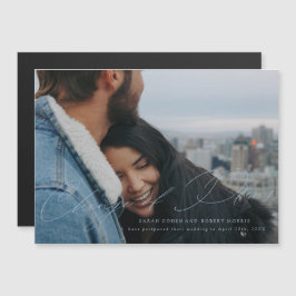 Sky Blue Scripted Hochzeitwechsel Magneteinladung