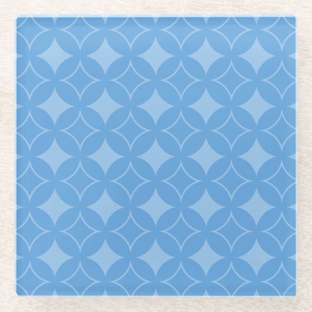 Sky Blue Shippo Muster Glasuntersetzer (Vorderseite)