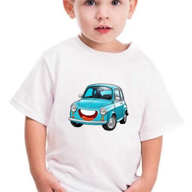 Sky Blue Smile Car Prin Kinder Baby T-shirt (Von Creator hochgeladen)