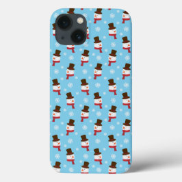 Sky Blue Snowman Phone Case