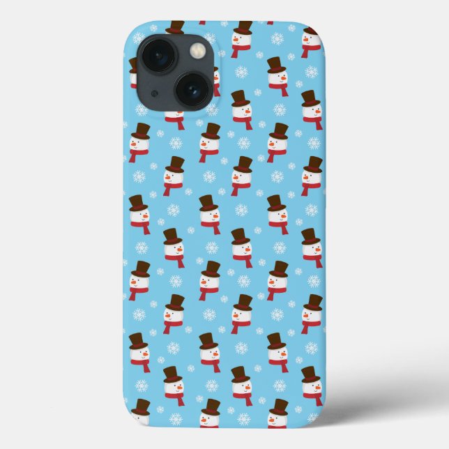Sky Blue Snowman Phone Case (Rückseite)