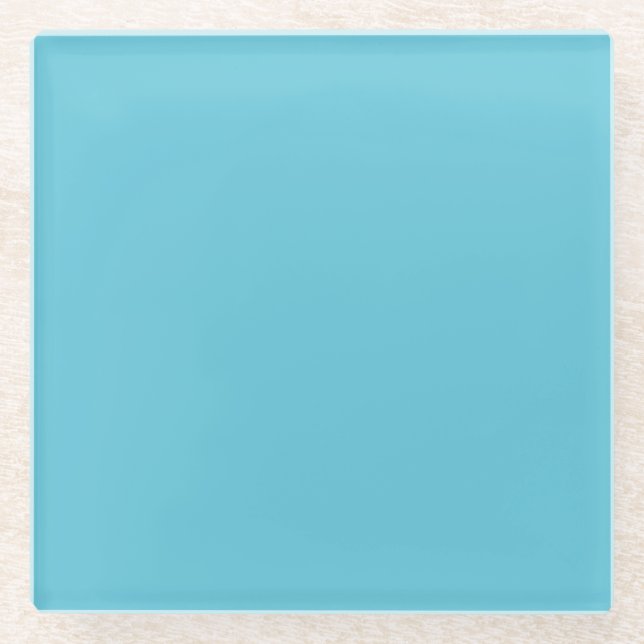 Sky Blue Square Glass Untersetzer (Vorderseite)