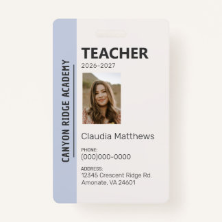 Sky Blue Stripe Homeschool Educator ID Badge